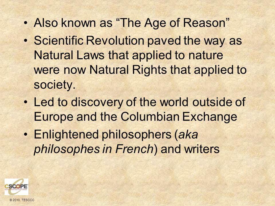 The age of reason and revolution